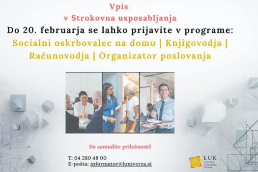 Znanje, ki odpira vrata – vpis v strokovna usposabljanja