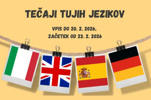 Tečaji tujih jezikov - začetek 23. 2. 2026